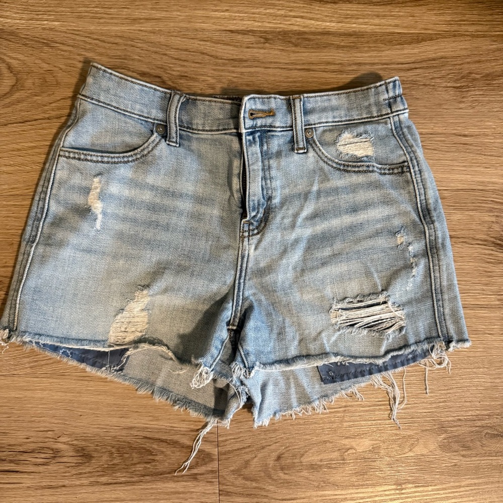 Aerie Light Blue Distressed Jean Shorts